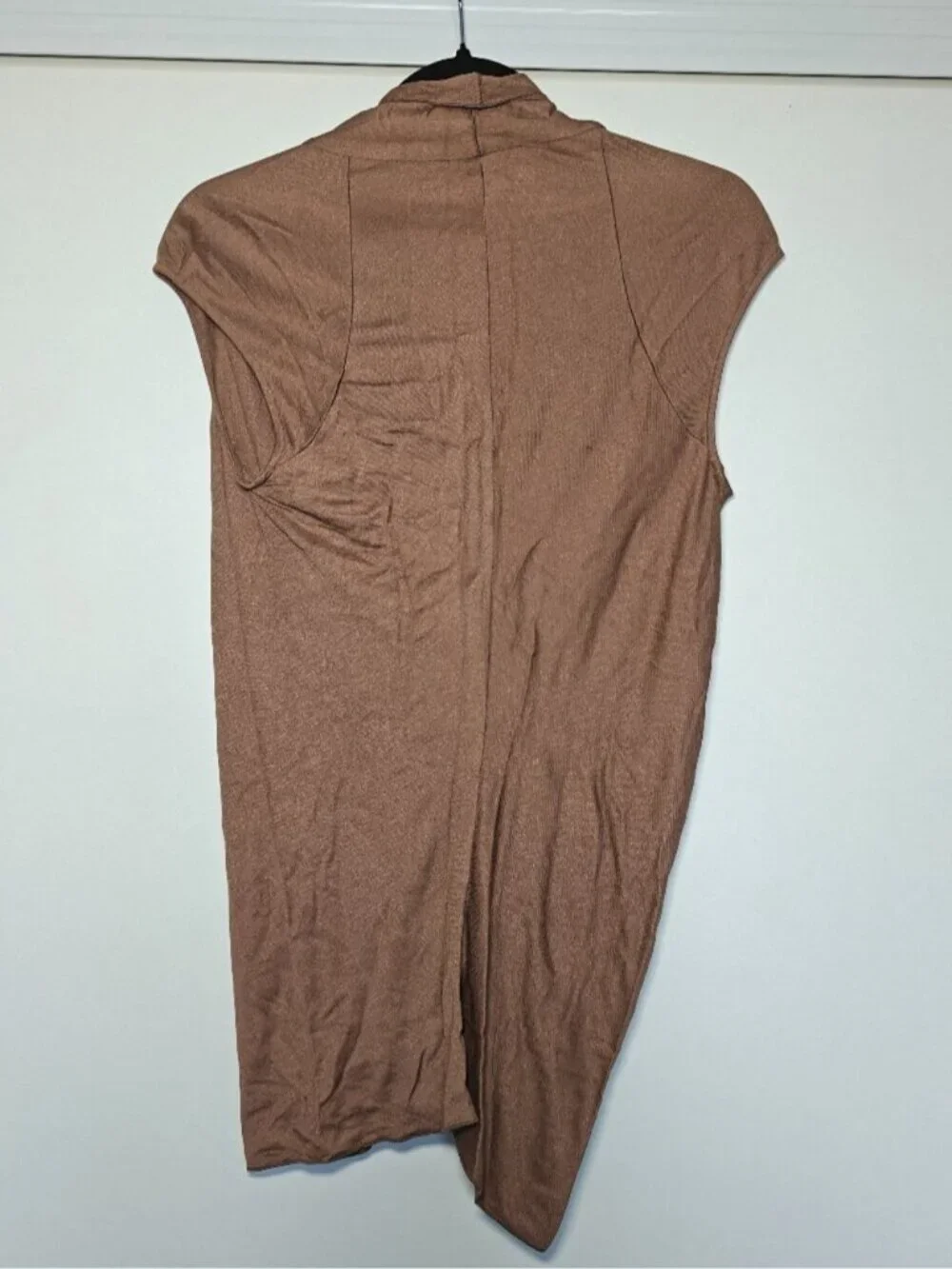 Yves Saint Laurent Brown Twist Front Draped Top Cap Sleeve FR 40 Small